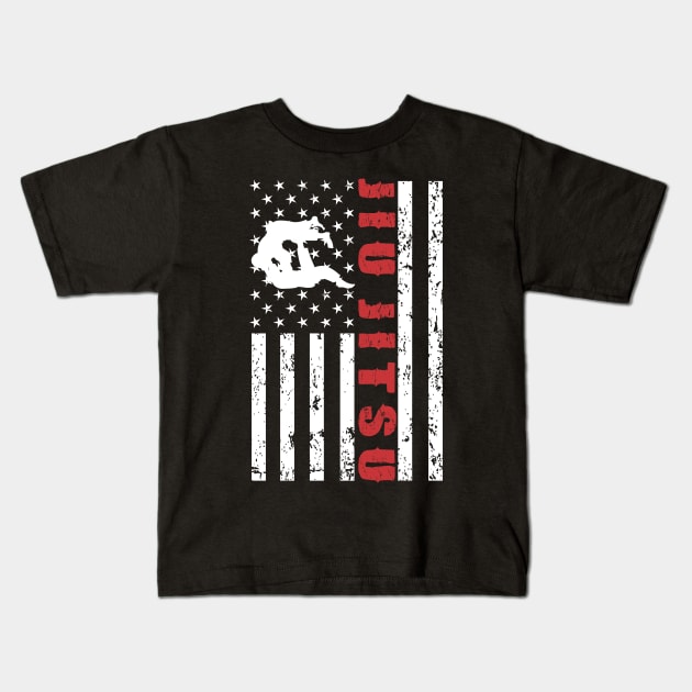 Jiu Jitsu American Flag - US Sports Kids T-Shirt by Pannolinno